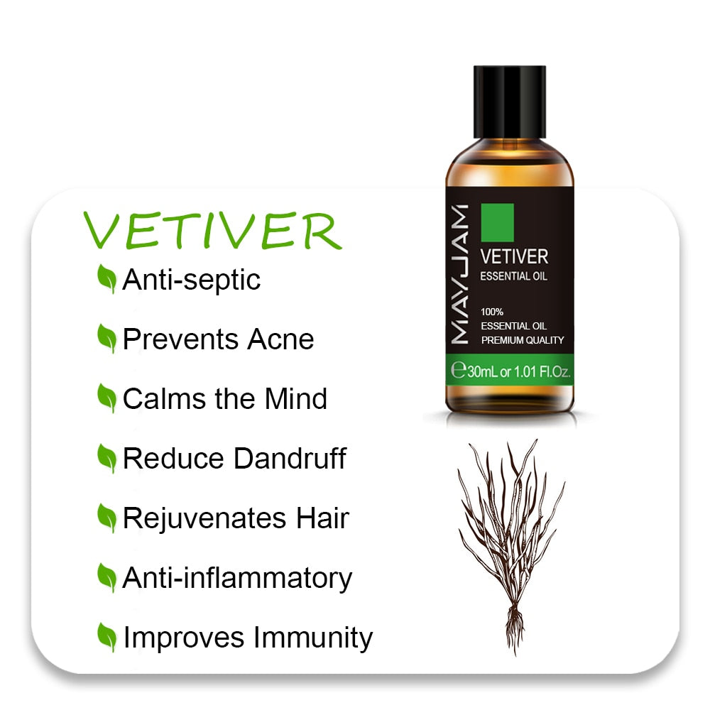 Huile essentielle Vetiver pure MAYJAM 10ml 30ml 100ml