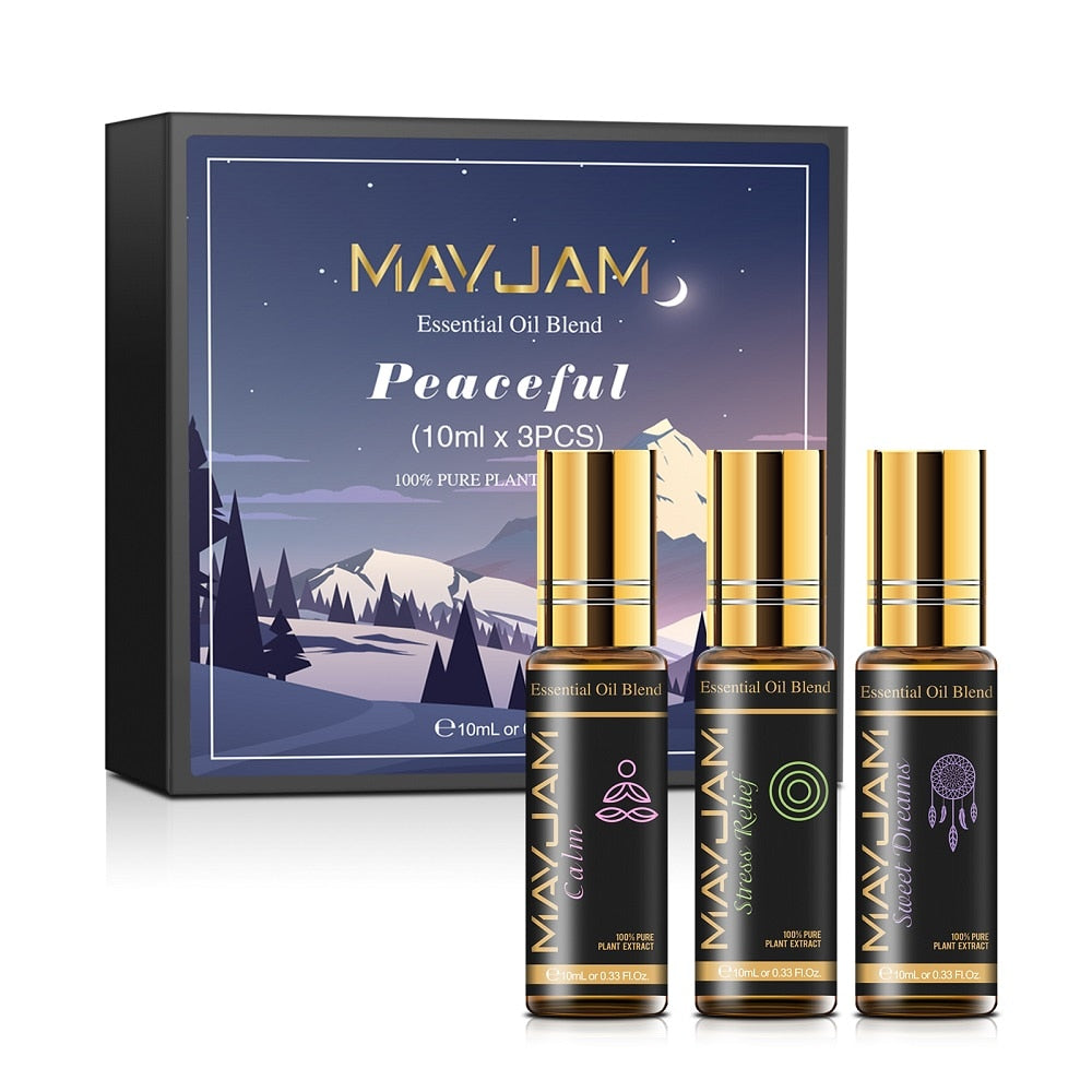 Coffret d'huiles essentielles Peaceful MAYJAM 3 pièces 10ml