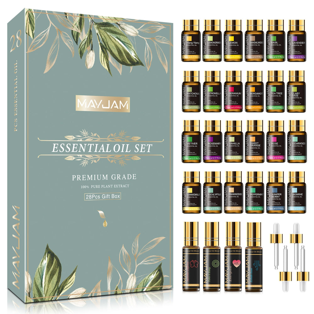 Coffret d’huiles essentielles Lavande, Vanille, Rose, Jasmin MAYJAM 5ml 10ml