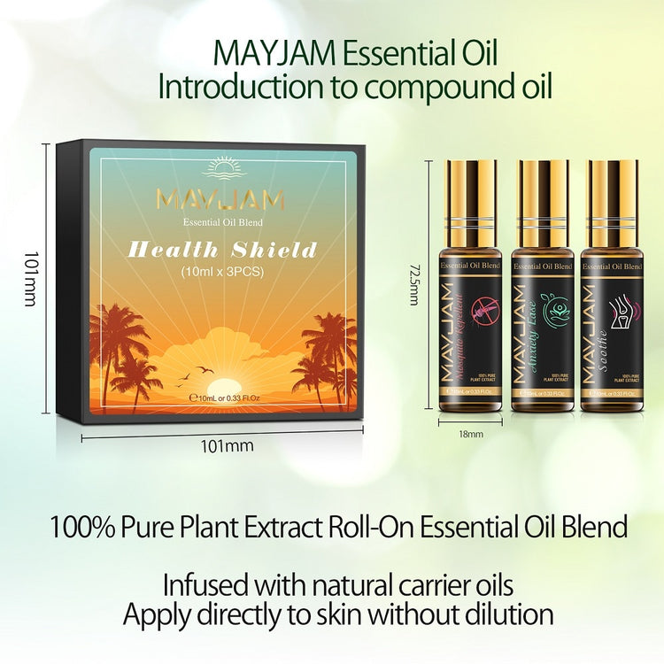 Coffret d'huiles essentielles Health shield MAYJAM 3 pièces 10ml