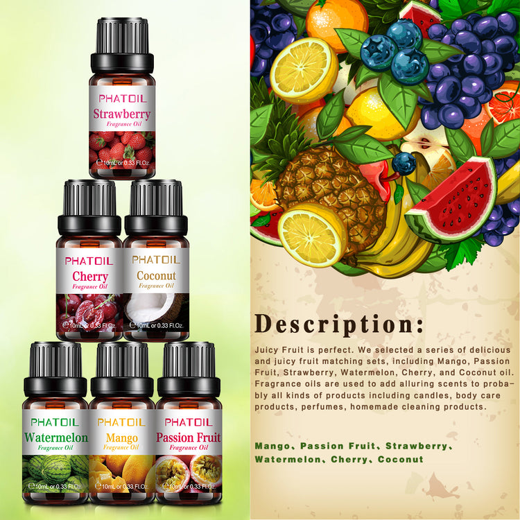 Coffret d'huiles essentielles Delicious and Juicy PHATOIL 6 pièces 10ml