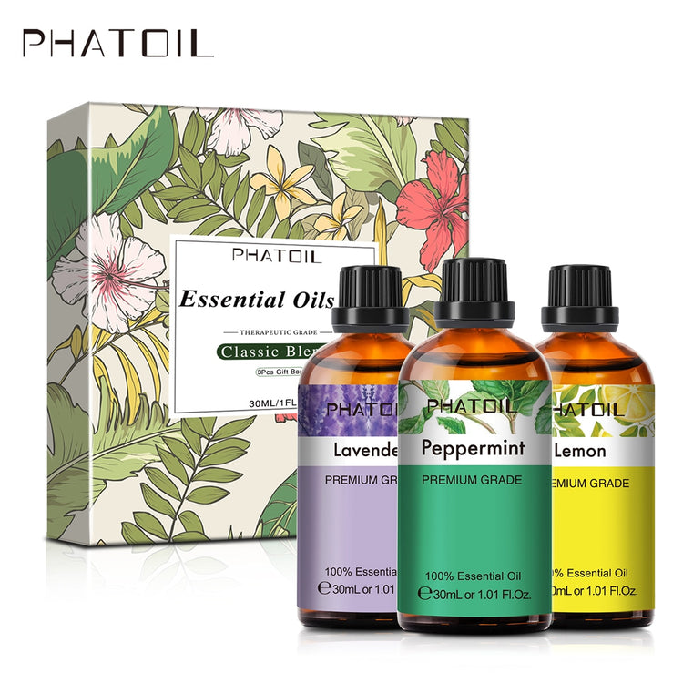 Coffret d'huiles essentielles - Lavande, Menthe poivrée, Citron PHATOIL 30ml