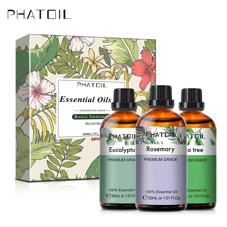 Coffret d'huiles essentielles - Eucalyptus, Romarin, Arbre à thé PHATOIL 30ml